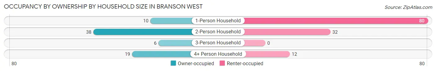 Occupancy by Ownership by Household Size in Branson West