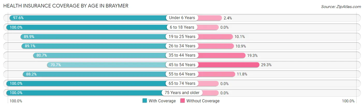 Health Insurance Coverage by Age in Braymer