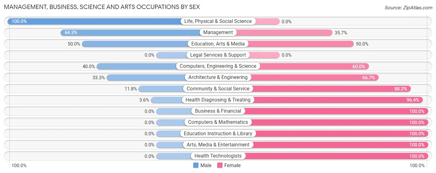 Management, Business, Science and Arts Occupations by Sex in Braymer