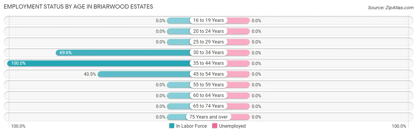 Employment Status by Age in Briarwood Estates