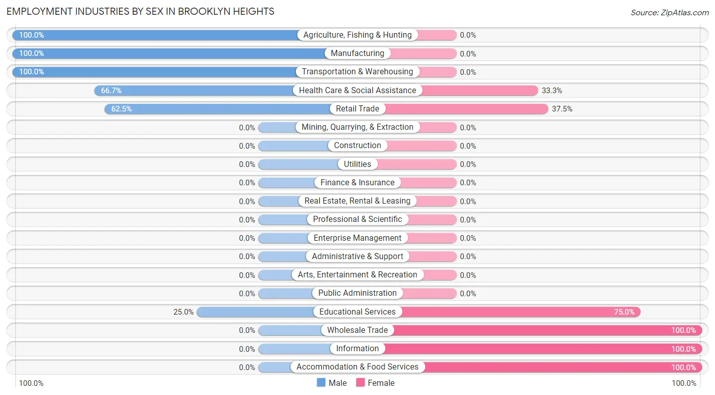 Employment Industries by Sex in Brooklyn Heights