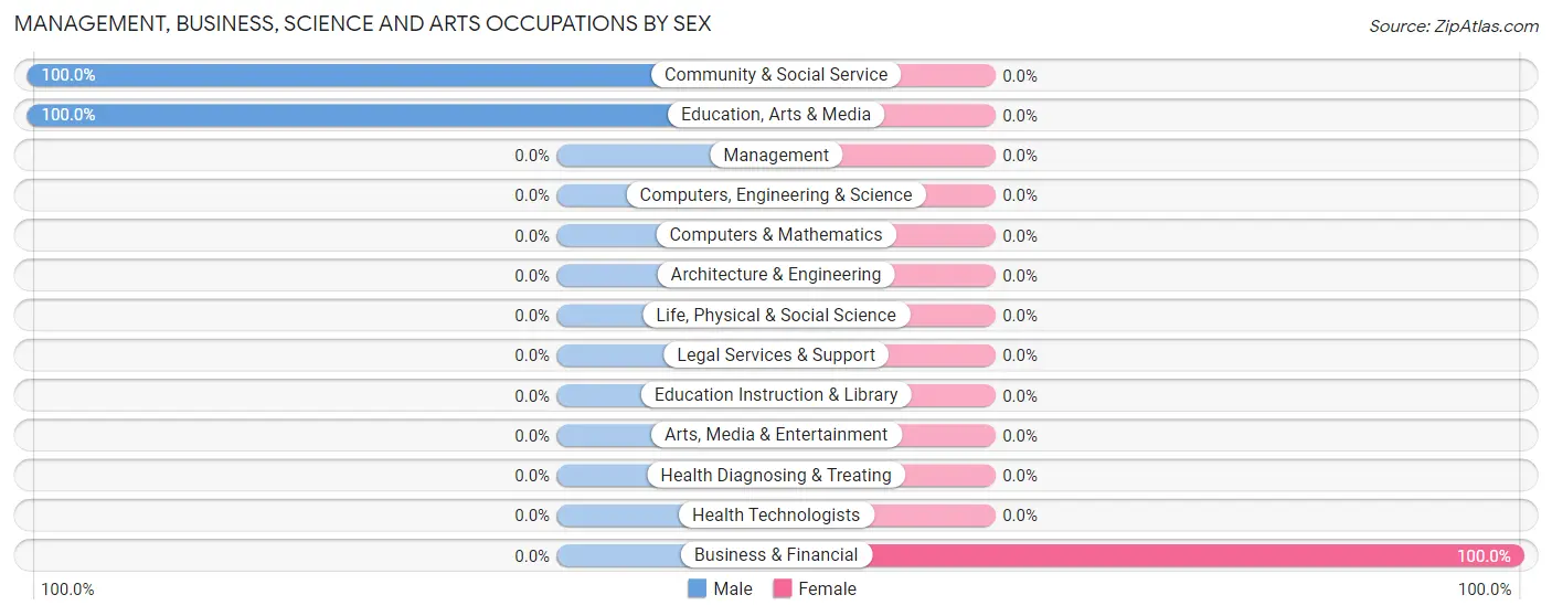 Management, Business, Science and Arts Occupations by Sex in Brownington