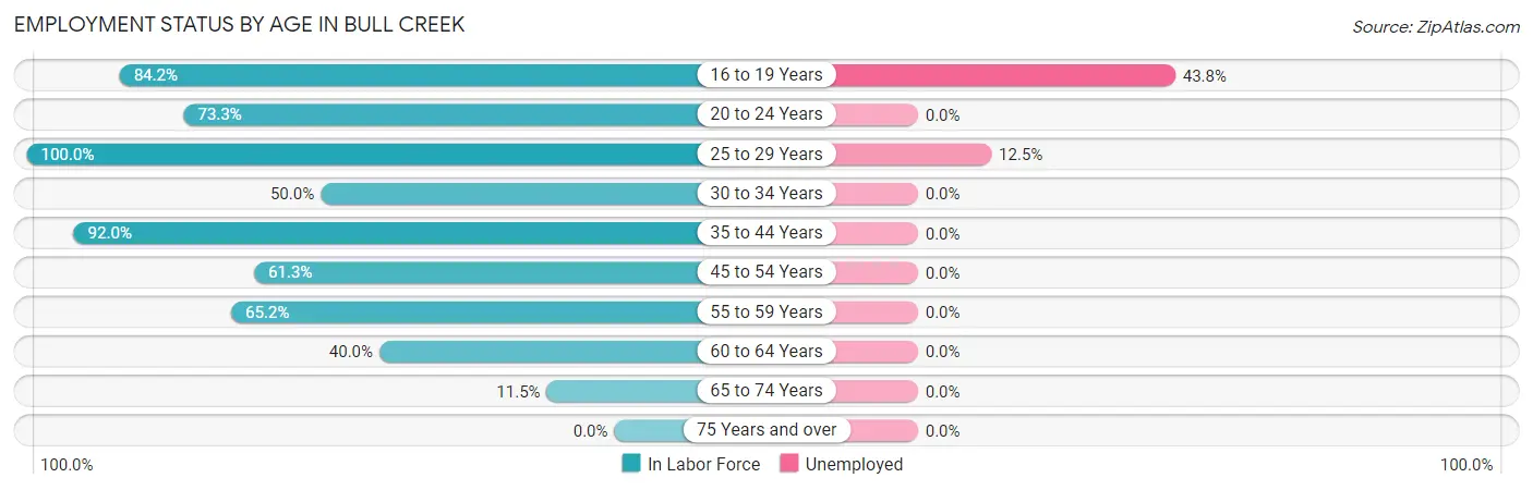 Employment Status by Age in Bull Creek