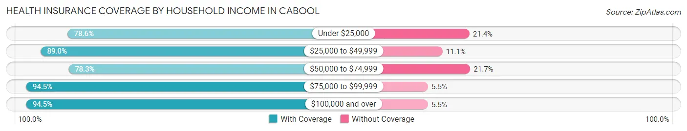 Health Insurance Coverage by Household Income in Cabool