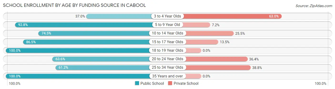School Enrollment by Age by Funding Source in Cabool