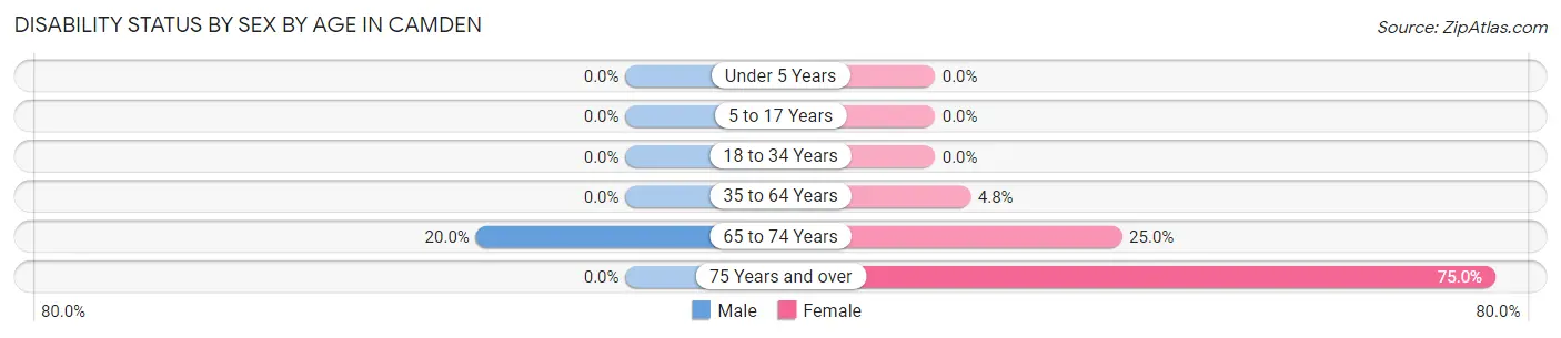 Disability Status by Sex by Age in Camden