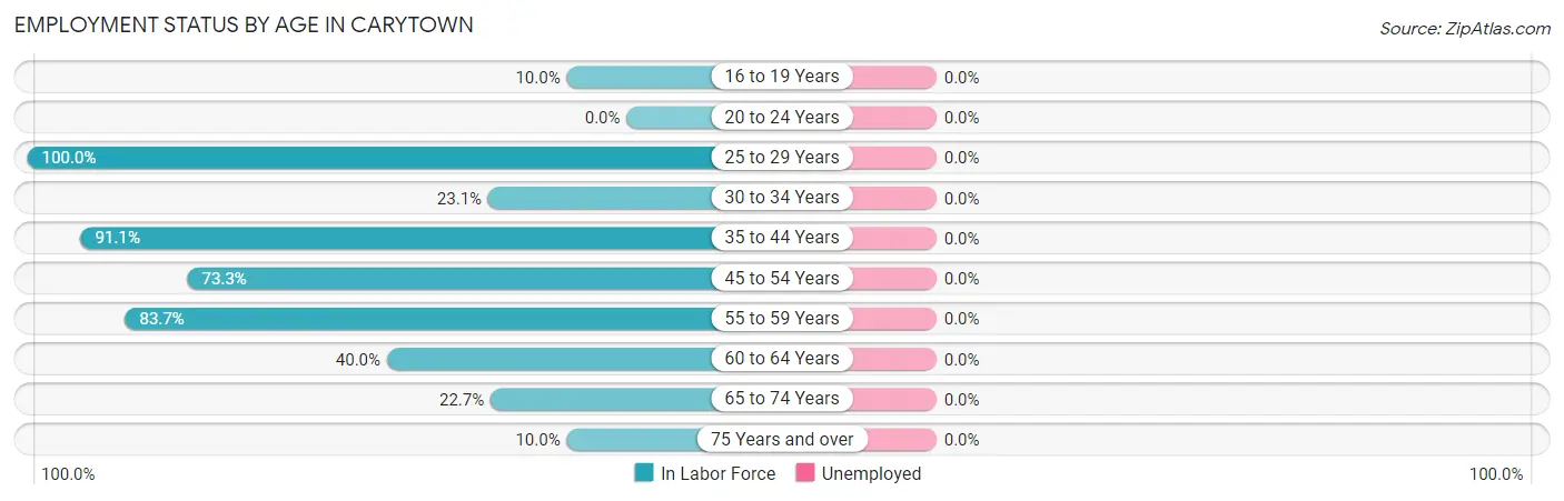 Employment Status by Age in Carytown