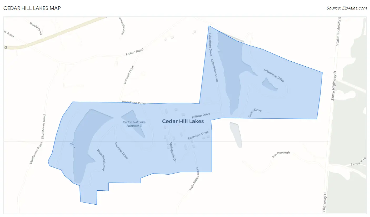 Cedar Hill Lakes Map