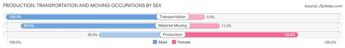 Production, Transportation and Moving Occupations by Sex in Chaffee