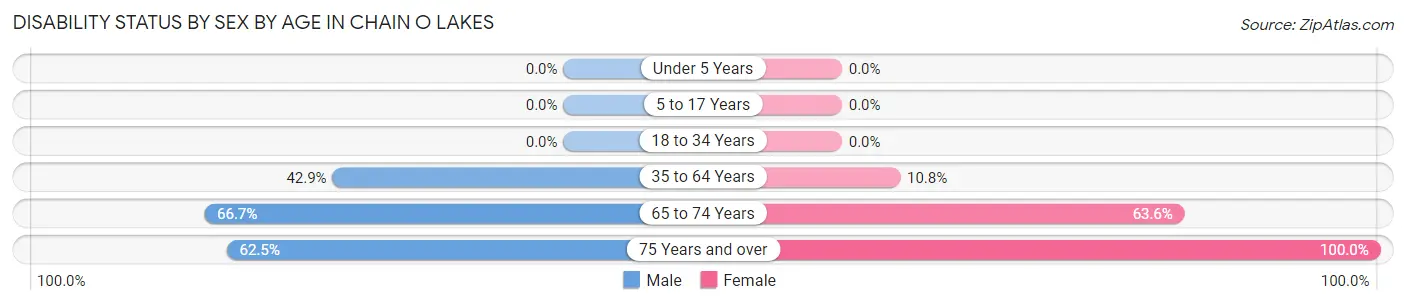 Disability Status by Sex by Age in Chain O Lakes