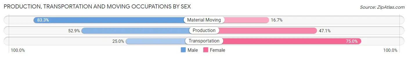 Production, Transportation and Moving Occupations by Sex in Chain of Rocks