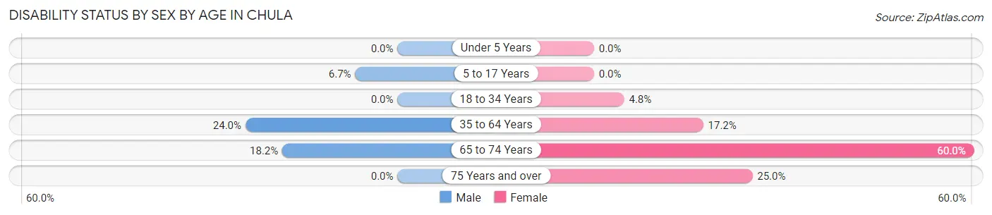 Disability Status by Sex by Age in Chula
