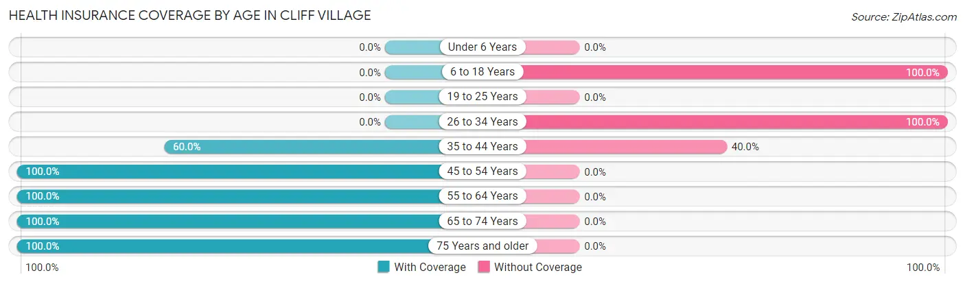 Health Insurance Coverage by Age in Cliff Village