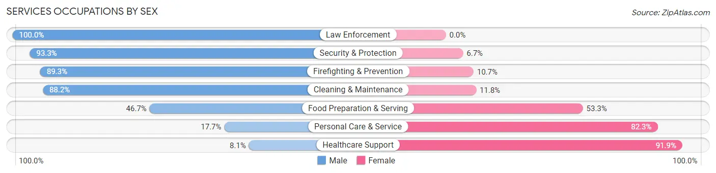 Services Occupations by Sex in Concord