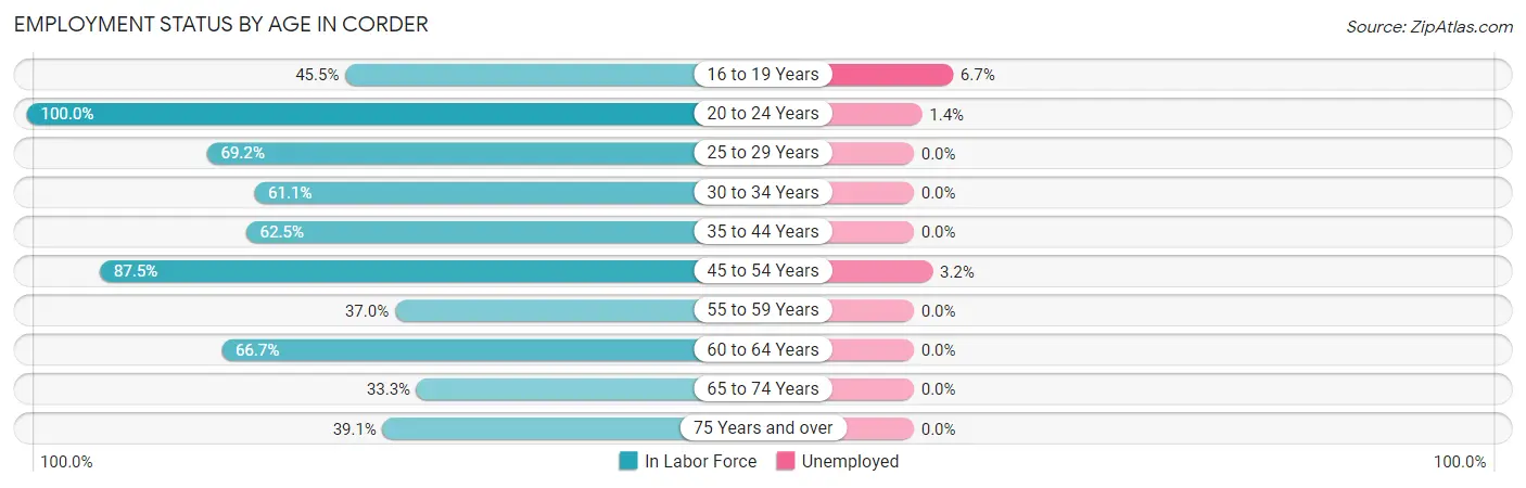 Employment Status by Age in Corder