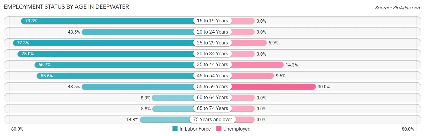 Employment Status by Age in Deepwater