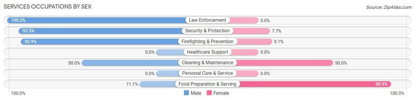 Services Occupations by Sex in Diggins