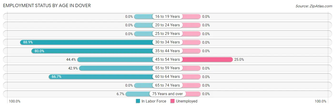 Employment Status by Age in Dover