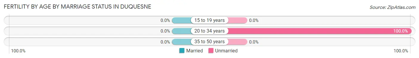 Female Fertility by Age by Marriage Status in Duquesne