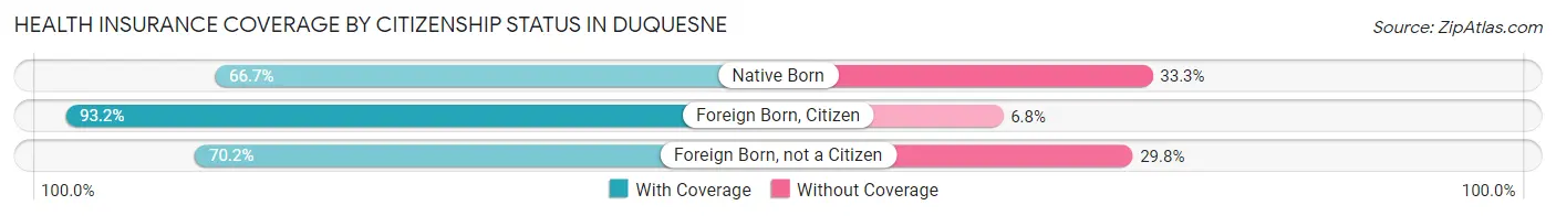 Health Insurance Coverage by Citizenship Status in Duquesne