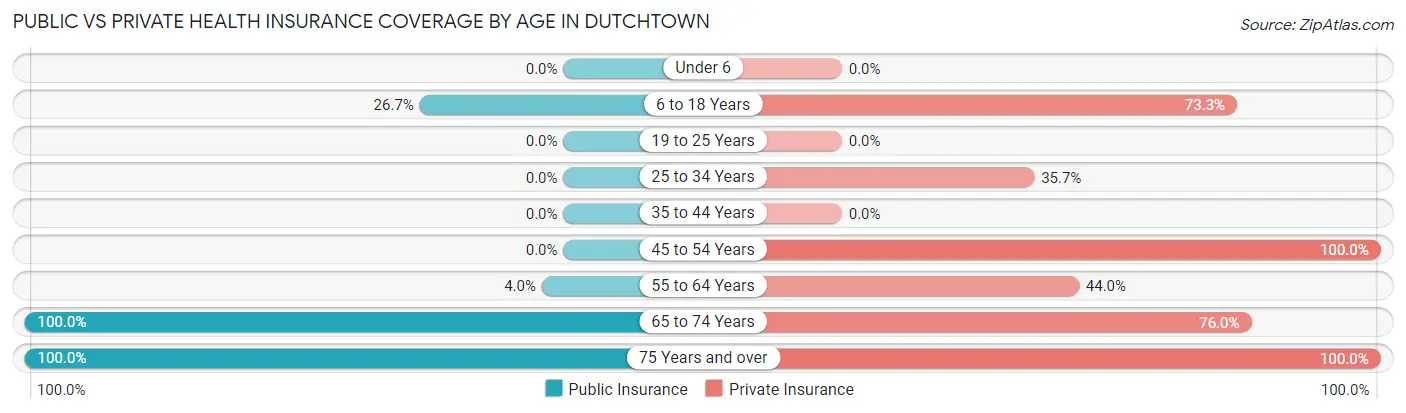 Public vs Private Health Insurance Coverage by Age in Dutchtown