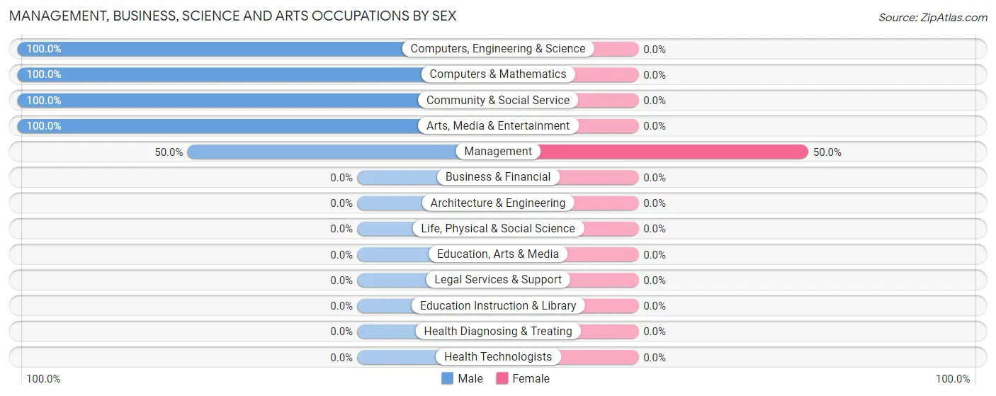 Management, Business, Science and Arts Occupations by Sex in Ethel