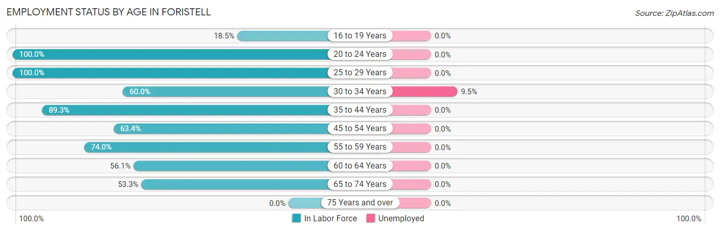 Employment Status by Age in Foristell