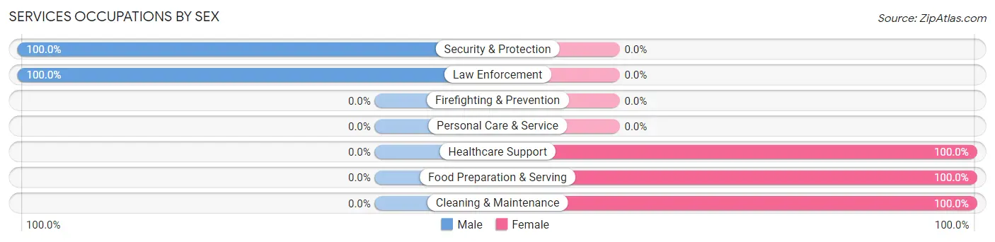 Services Occupations by Sex in Gainesville