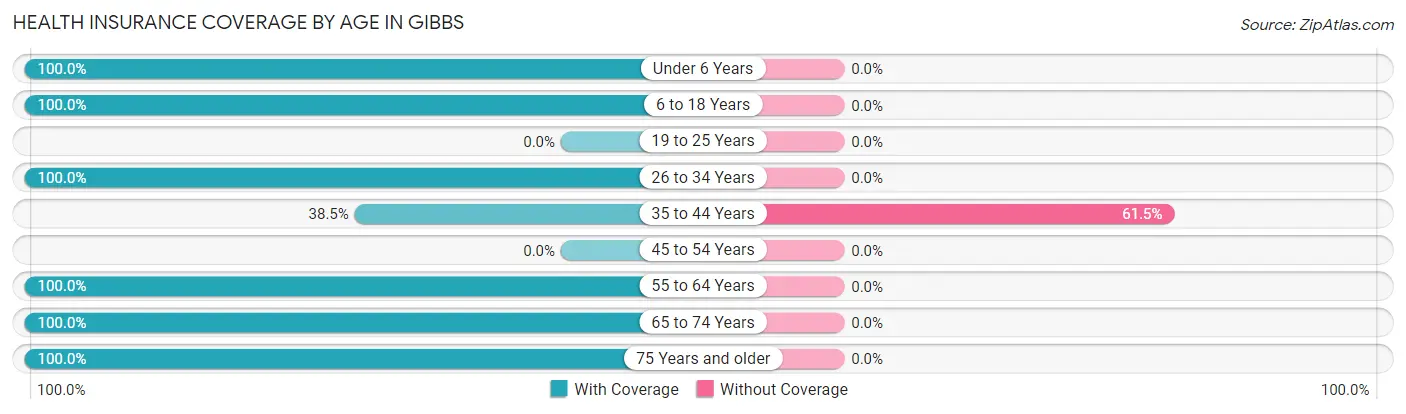 Health Insurance Coverage by Age in Gibbs