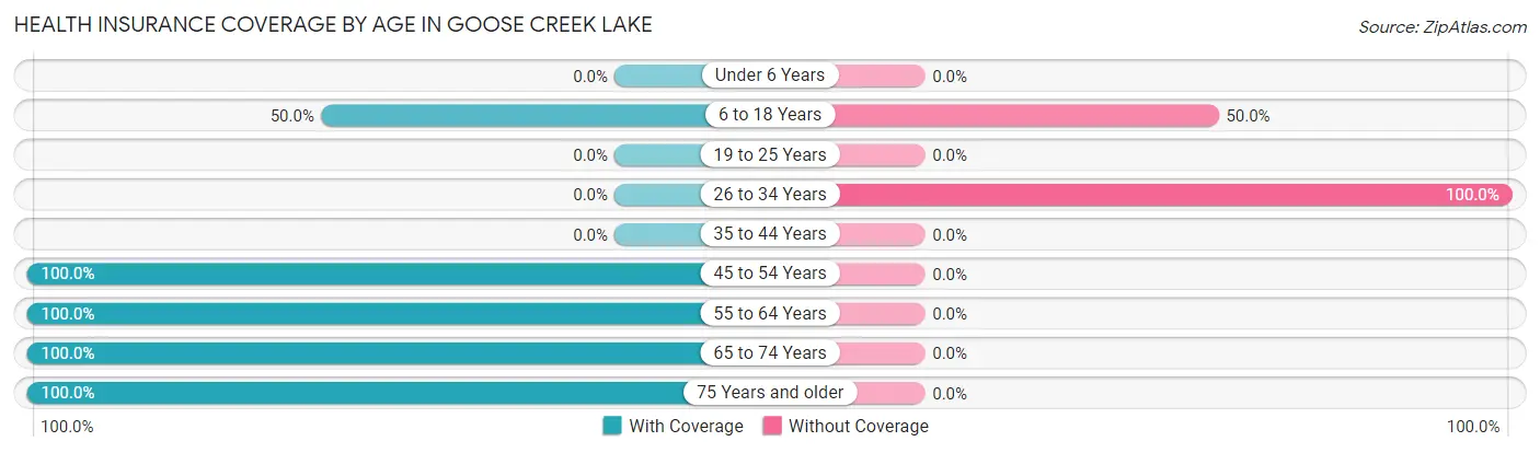 Health Insurance Coverage by Age in Goose Creek Lake