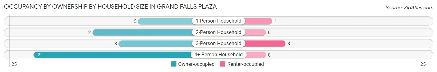 Occupancy by Ownership by Household Size in Grand Falls Plaza