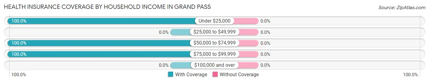 Health Insurance Coverage by Household Income in Grand Pass