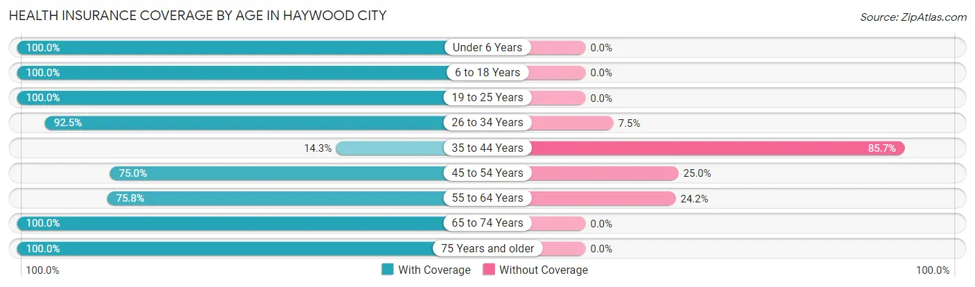 Health Insurance Coverage by Age in Haywood City