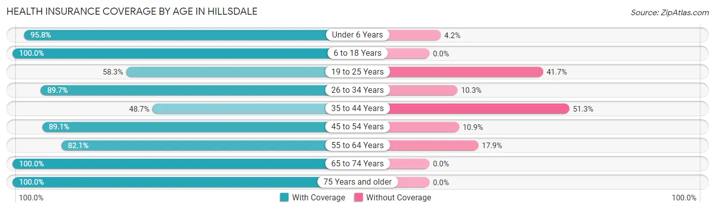 Health Insurance Coverage by Age in Hillsdale