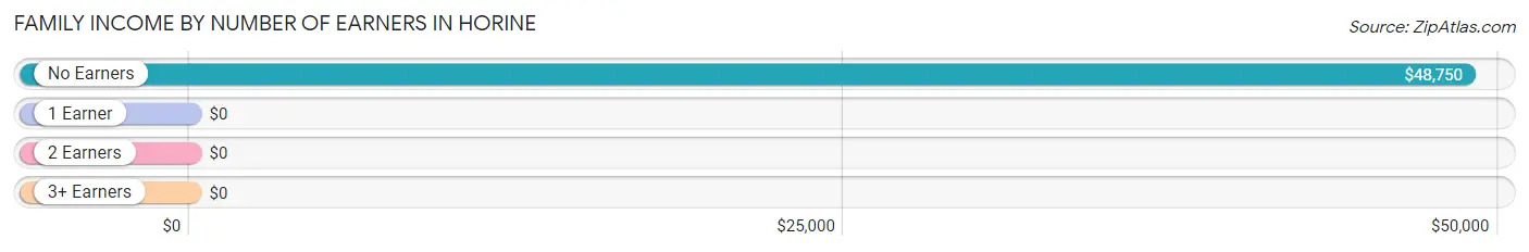 Family Income by Number of Earners in Horine