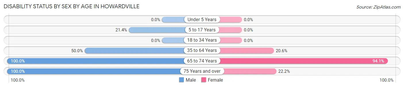 Disability Status by Sex by Age in Howardville