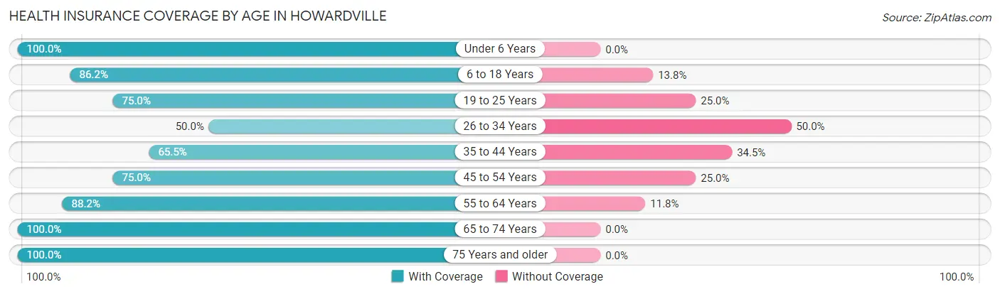 Health Insurance Coverage by Age in Howardville