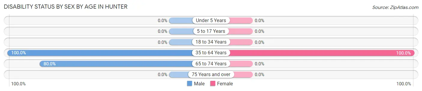 Disability Status by Sex by Age in Hunter