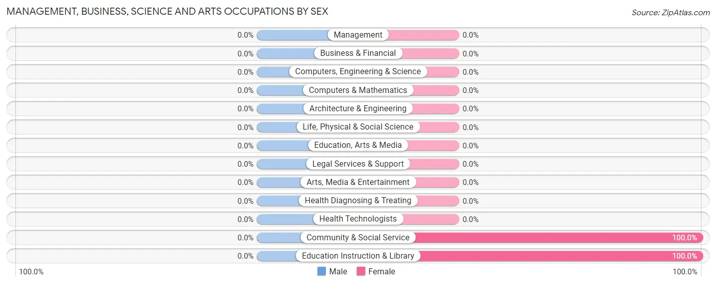 Management, Business, Science and Arts Occupations by Sex in Irena