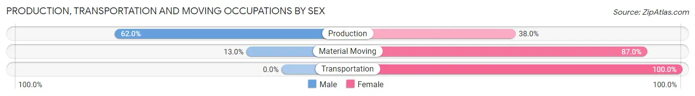 Production, Transportation and Moving Occupations by Sex in Ironton