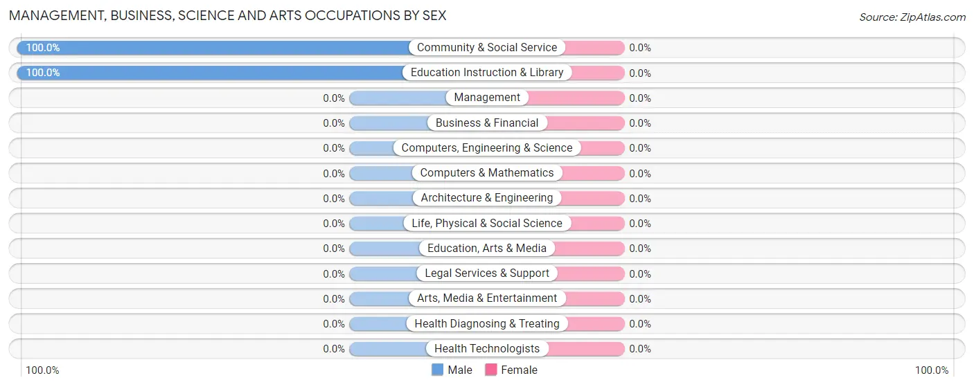 Management, Business, Science and Arts Occupations by Sex in Irwin