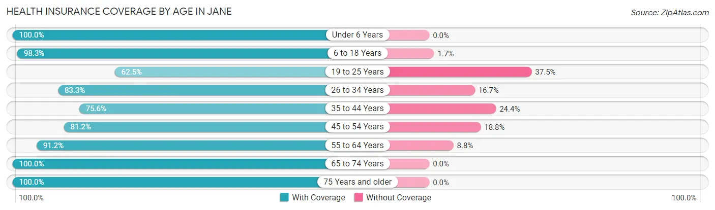 Health Insurance Coverage by Age in Jane