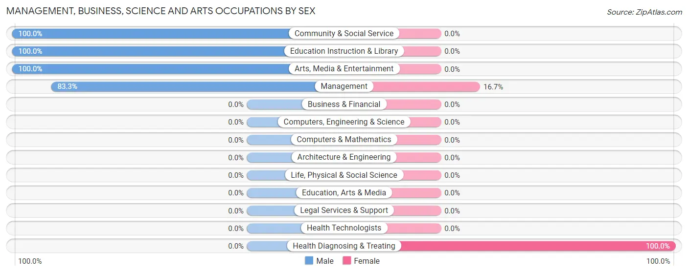 Management, Business, Science and Arts Occupations by Sex in Kirbyville
