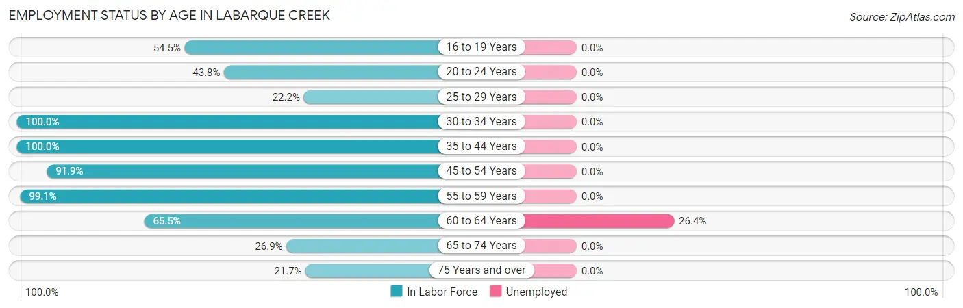 Employment Status by Age in LaBarque Creek
