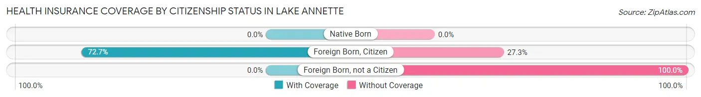 Health Insurance Coverage by Citizenship Status in Lake Annette
