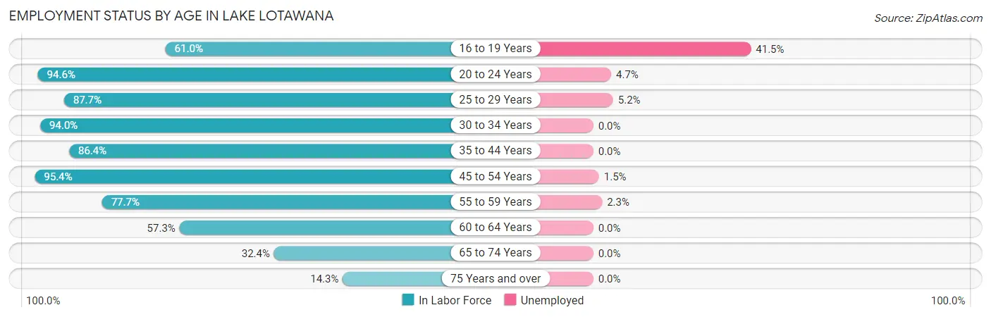 Employment Status by Age in Lake Lotawana