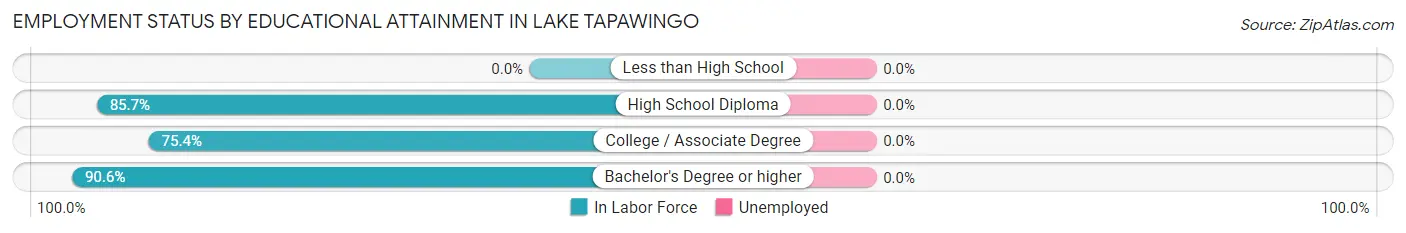Employment Status by Educational Attainment in Lake Tapawingo