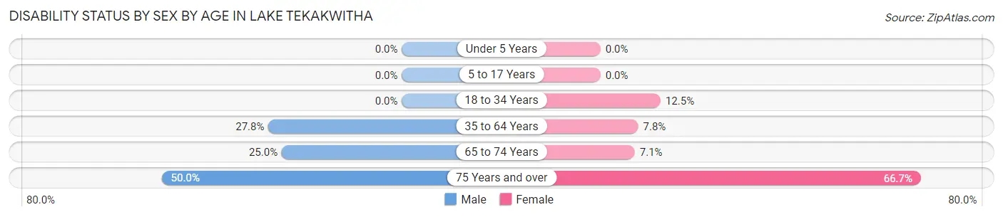 Disability Status by Sex by Age in Lake Tekakwitha