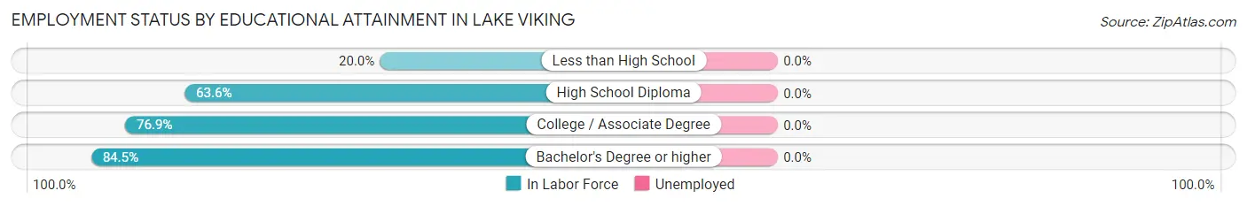 Employment Status by Educational Attainment in Lake Viking