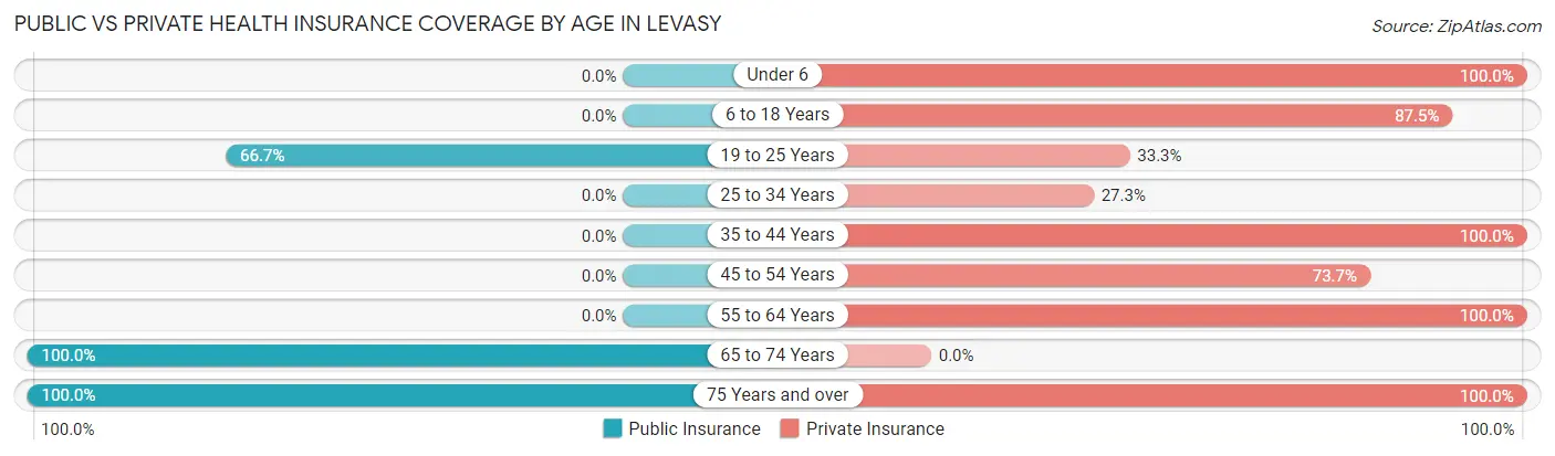 Public vs Private Health Insurance Coverage by Age in Levasy